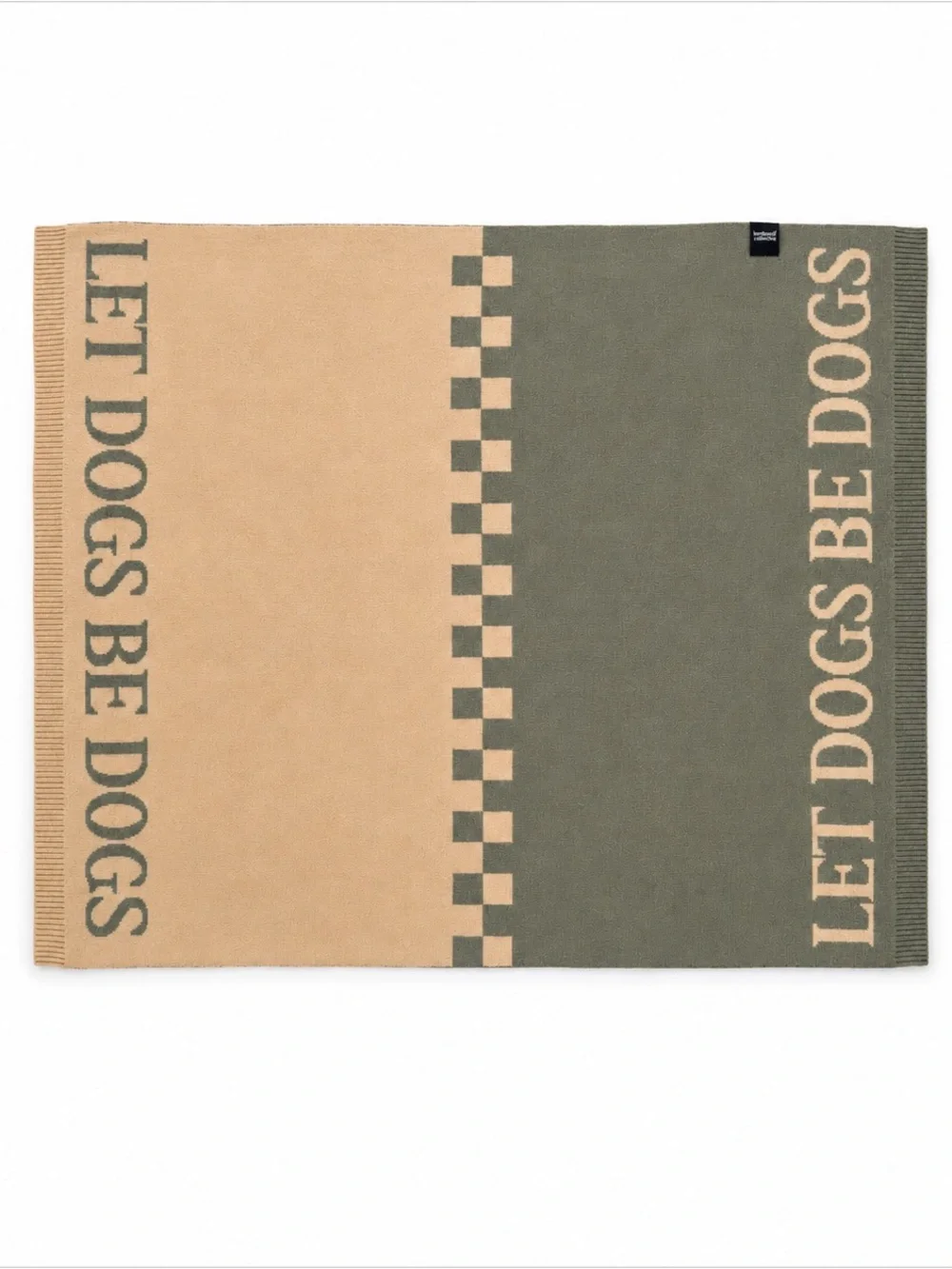 LET DOGS BE DOGS Reversible Pet Blanket by Unknown Brand - Tan & Olive